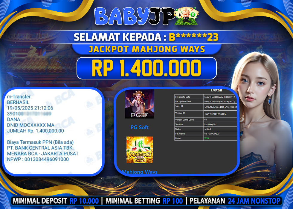 B******23 JACKPOT MAHJONG WAYS,-LUNAS